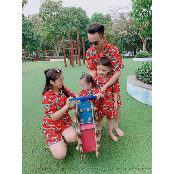 (chất kate thái 1 - kho HCM) bộ hấu đỏ đi biển, team - bộ hoa quả, trái cây big size - chuyên sỉ lẻ - nhuhuyen shop
