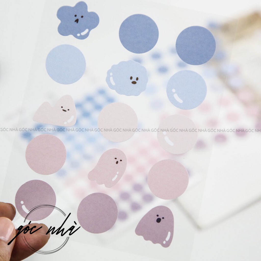 STICKER Chấm Hoạ tiết Cute Trái Tim Emotion Màu Pastel Decor Bullet Journal Dán Tường Xinh Xắn | Góc Nhà gocnha ST036