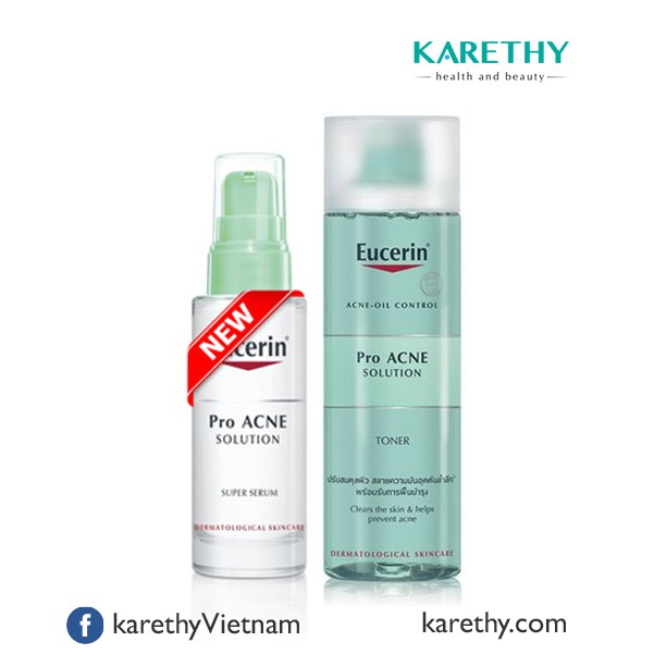 COMBO Tinh Chất Eucerin Pro ACNE Solution Super Serum + Toner (Nước Hoa Hồng)