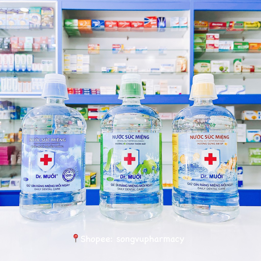 Nước súc miệng Dr. Muối - Hương vỏ chanh, hương gừng