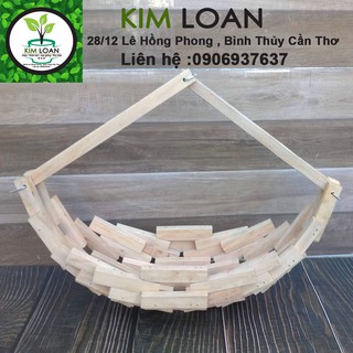 Combo 2 chậu lan gỗ vú sữa hình giỏ 40x15x20cm