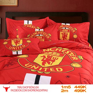 Bộ ga trải giường 1m5*2m - các câu lạc bộ bóng đá Manchester, Arsenal, Chelsea, Barca, Real, Liverpool - Trâu shop