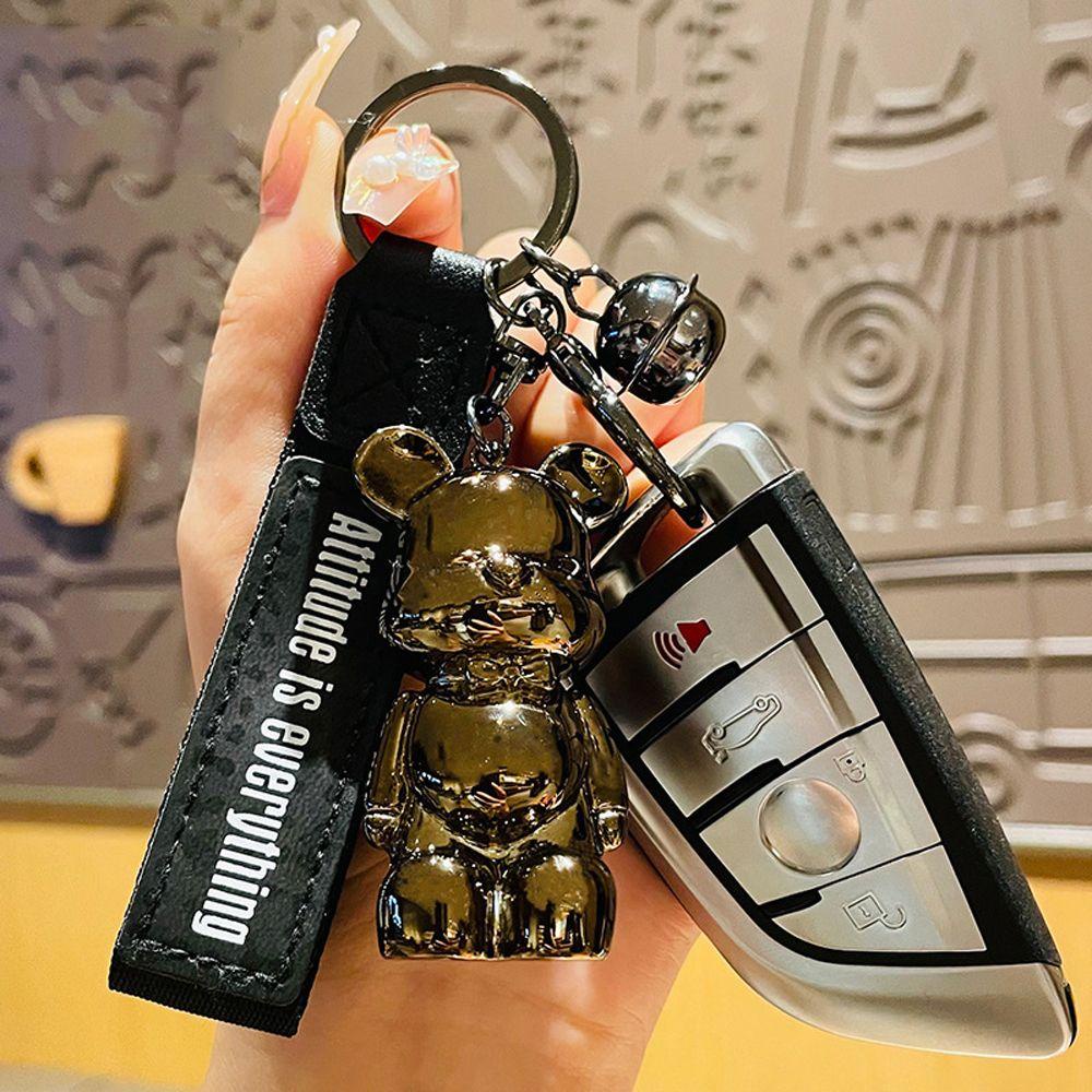 Rebuy1 Phụ Kiện Trang Trí Móc Khóa Xe Hơi Hình Gấu Có Dây Đeo Tay Thời Trang