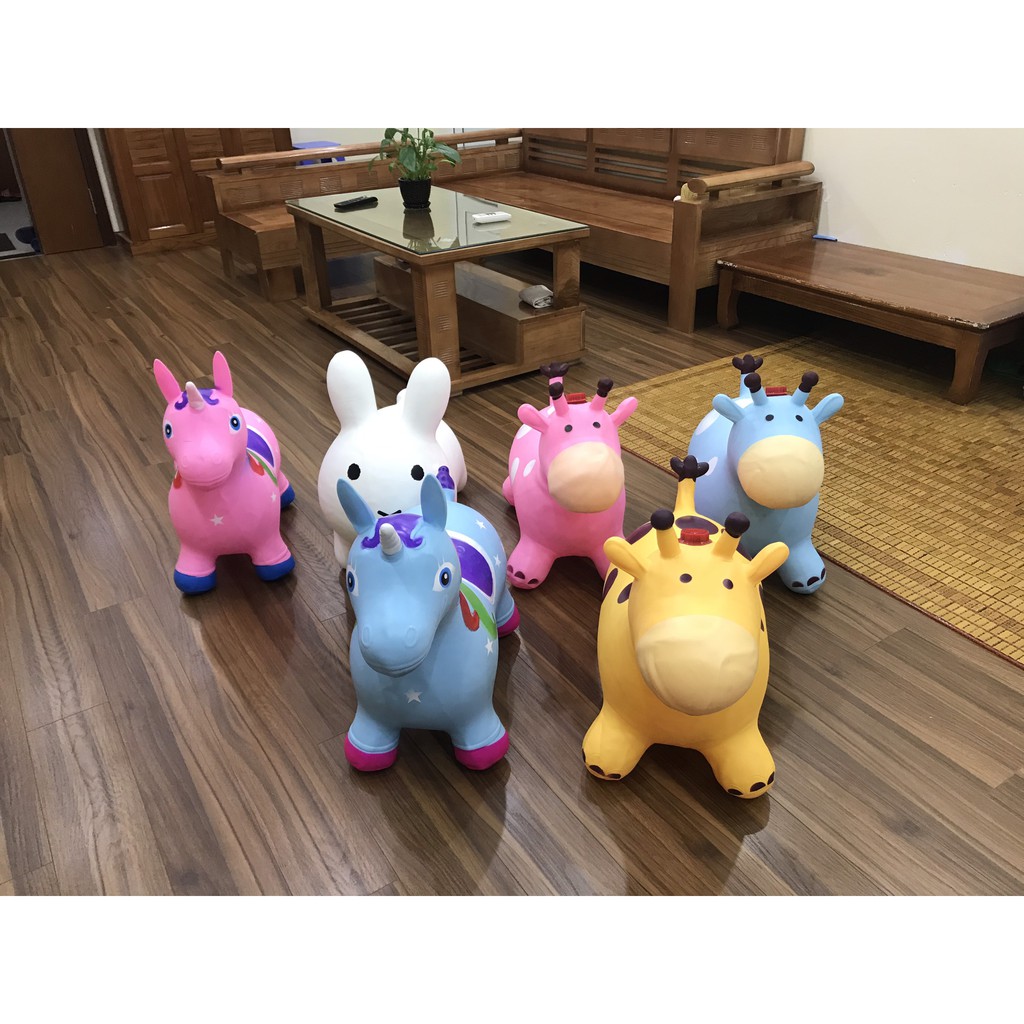 Thú nhún bơm hơi / đồ chơi thú nhún  cao su bé thỏa sức nhún nhảy