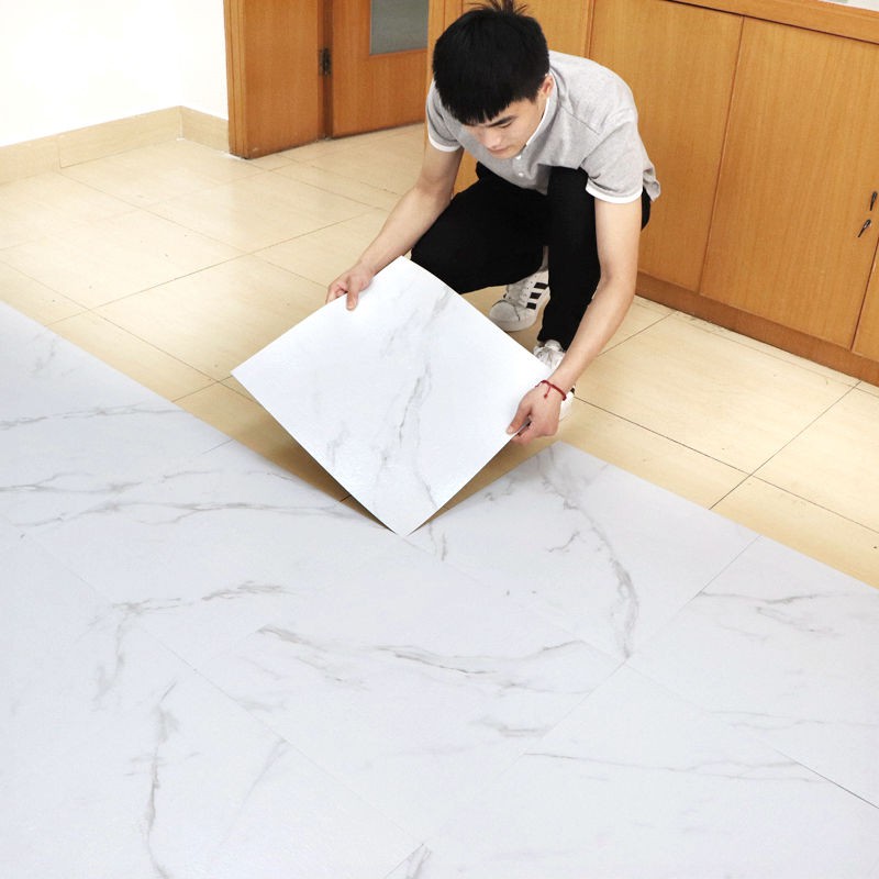 Tấm dán sàn tự dính nhựa pvc giả gạch men giấy da chịu mài mòn làm dày nhà phòng ngủ