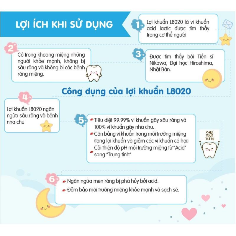 Viên ngậm lợi khuẩn L8020 Chuchu Baby Nhật Bản ngừa sâu răng cho bé từ 18 tháng