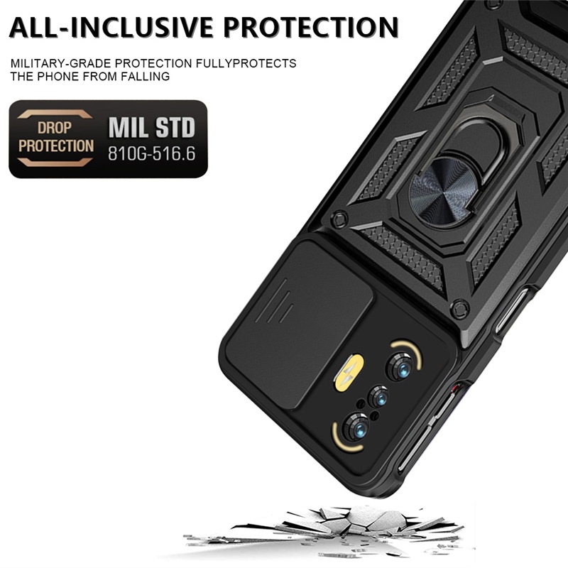 Ốp Điện Thoại Dạng Giáp Có Vòng Đỡ Nam Châm Cho Redmi K50 Gaming K40 K40 Pro Plus
