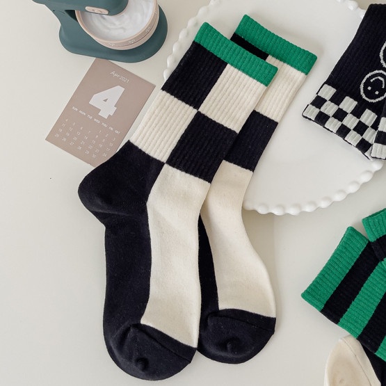 WAFNHA D236 Vớ Cotton Hình Mặt Cười Phong Cách Thể Tha