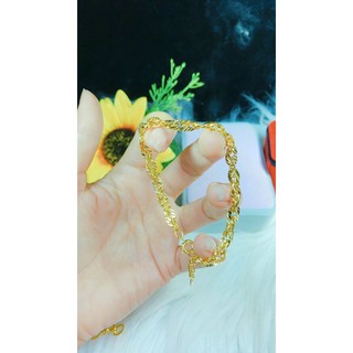 Lắc tay nữ kiểu xoắn màu vàng 18cao cấp mẫu mới cực xinh