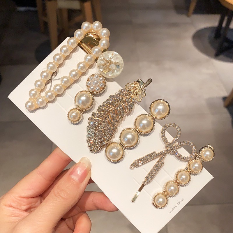 Set kẹp tóc đính đá, đính ngọc