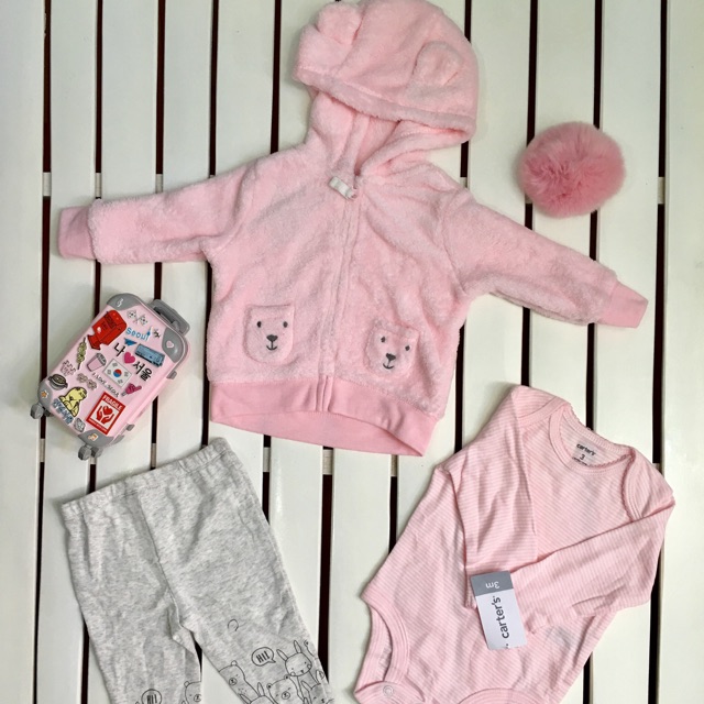 Set 3 món body carter bé gái