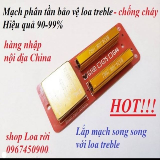 Mạch phân tần chống cháy cho củ loa treble kèn : Giá 1 chiếc
