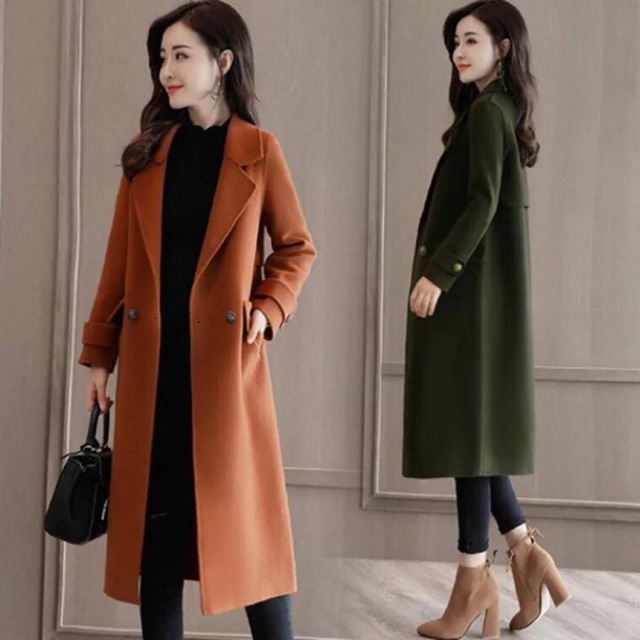 Áo dạ nữ hàn quốc dáng dài