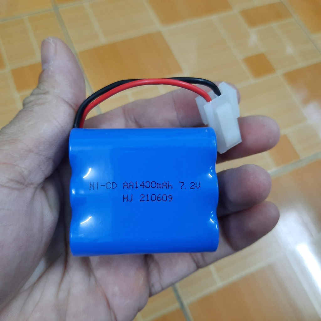 Pin sạc 14500 7.2v 1400mah ghép 2 hàng cho xe mô hình điều khiển jack nối 5559 2P