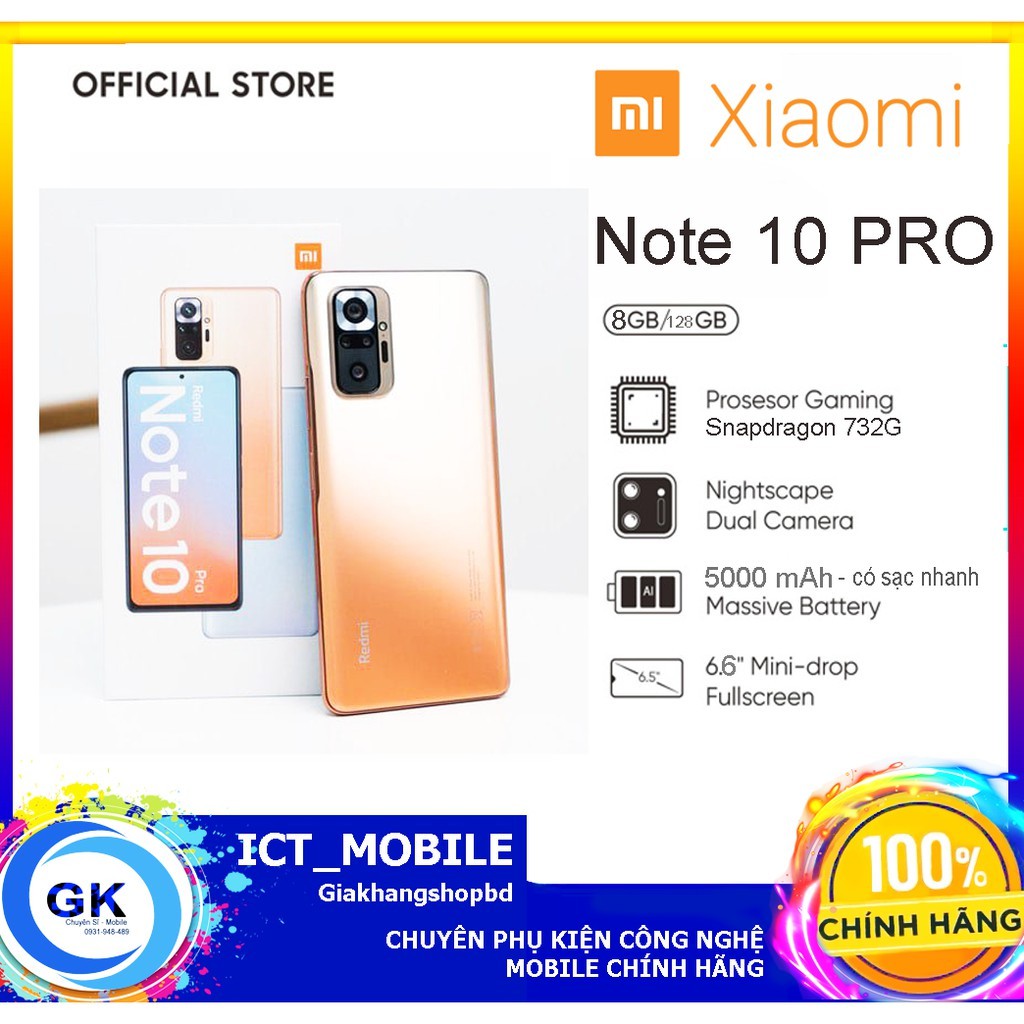 [Nguyên Seal] Điện thoại Xiaomi Redmi Note 10 Pro (8GB/128GB) - Hàng Chính Hãng