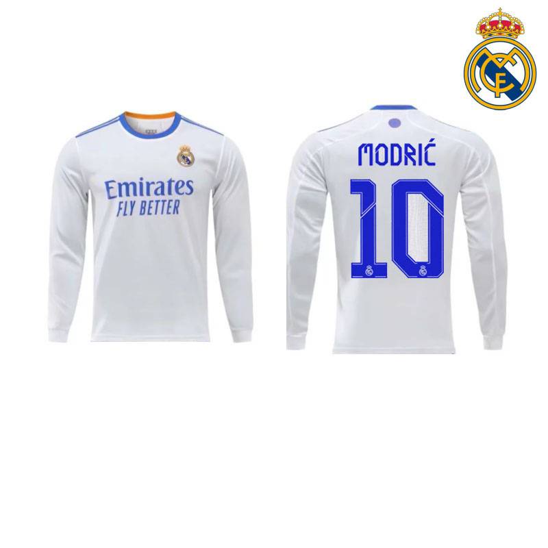 2021-2022 Real Madrid Fc. Áo Bóng Đá Dài Tay Hazard Benzema Modric Plus Size Unis