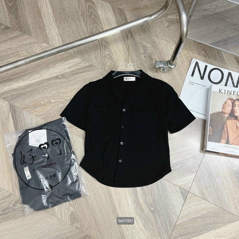 Áo thun cổ bẻ body thun gân len tăm  xinh xỉu , nhiều màu VKV alohashop91