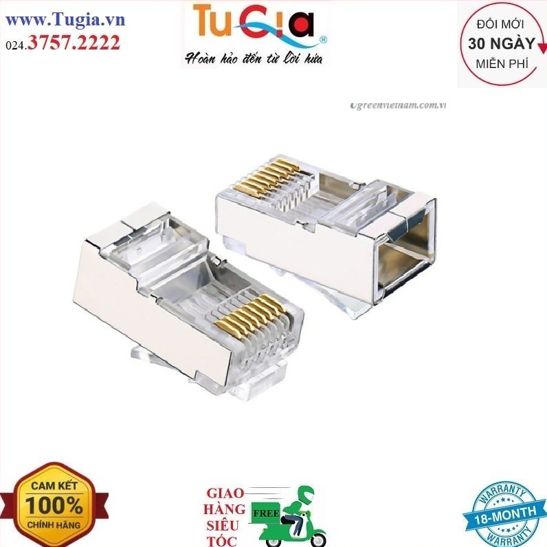 Hộp 100 Cái Đầu Bấm Mạng Ugreen RJ45 CAT6 50248 Hàng Chính Hãng