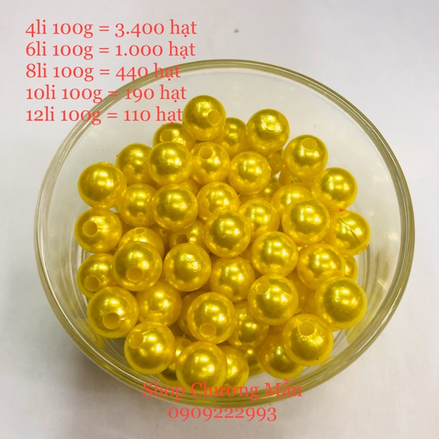 100G Chuỗi Hạt Ngọc Trai Nhựa 4-6-8-10-12mm Đủ Màu