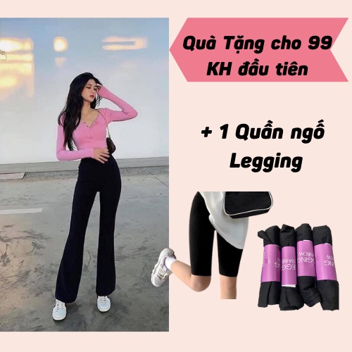 ۩Quần Vải Ống Loe Nữ 🚛 𝐅𝐑𝐄𝐄 𝐒𝐇𝐈𝐏 tây cạp cao 2 cúc chất tuyết mưa tôn dáng cực đỉnh, Phong cách Hàn Quốc
