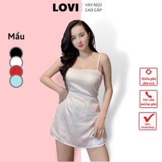 Váy ngủ 2 dây siêu sexy gợi cảm có mút ngực đầm lụa satin đẹp hàng cao cấp giá rẻ 025