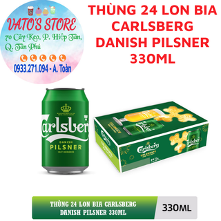 Thùng 24 lon bia Carlsberg Danish Pilsner 330ml / Lốc 6 lon bia Carlsberg Danish Pilsner 330ml