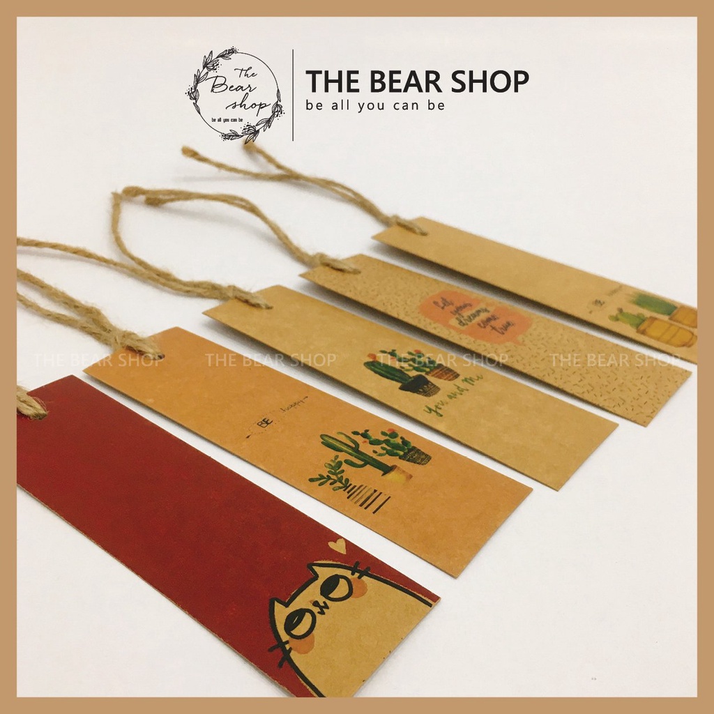 Set 5 Bookmark in hình vintage mẫu ngẫu nhiên quà tặng 8 tháng 3 - The Bear Shop