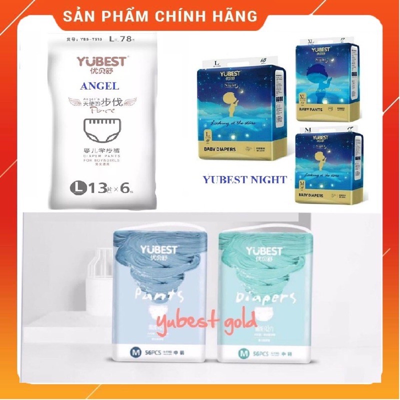 [Bỉm Yubest Chính Hãng] Tã / Bỉm YUBEST Gold / Night / Angel quần/dán M84, L78, XL72, XXL66