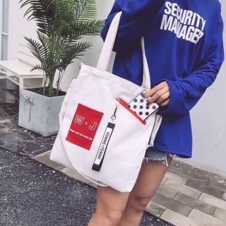 Túi Tote khóa kéo W-J kèm ảnh thật