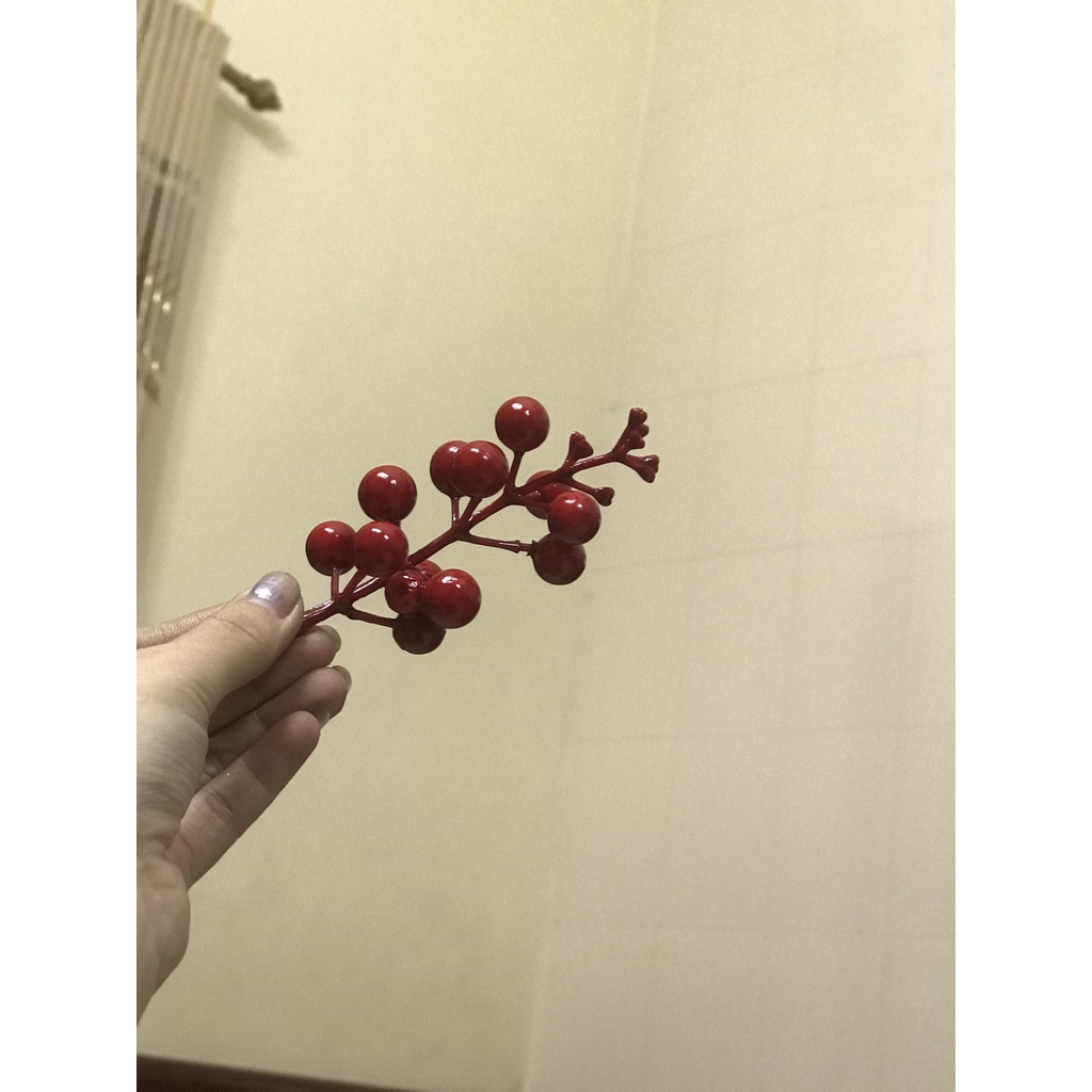 Nhánh Cherry Giả Cao Cấp Siêu Xinh Decor Trang Trí | Hà Hoa Flower