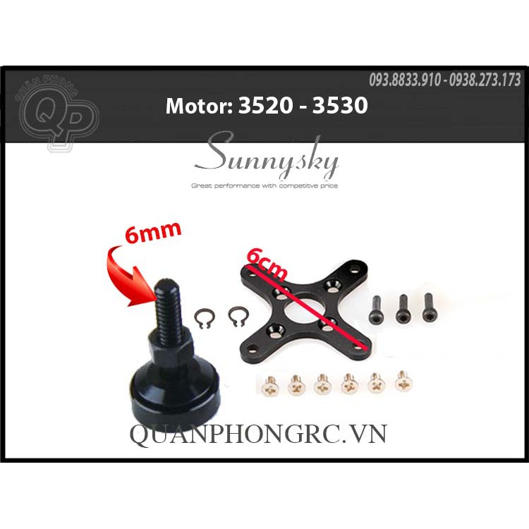 Đầu motor Sunnysky 2814 / 2820 - 3520 / 3530