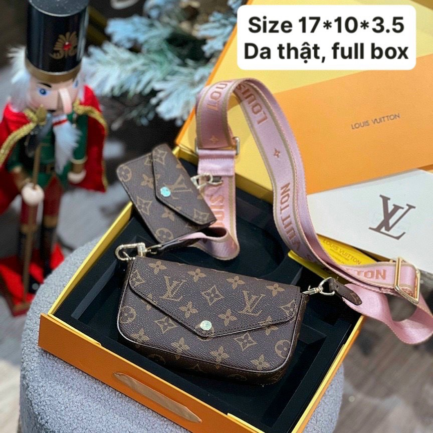 Set 2 túi LV Felicie Strap & Go da thật full box nam châm (sẵn, nhắn tin shop kiểm kho) L0V