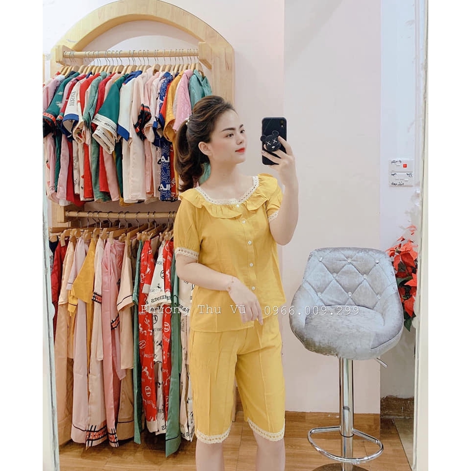 Bộ bèo cổ sen pha ren | BigBuy360 - bigbuy360.vn