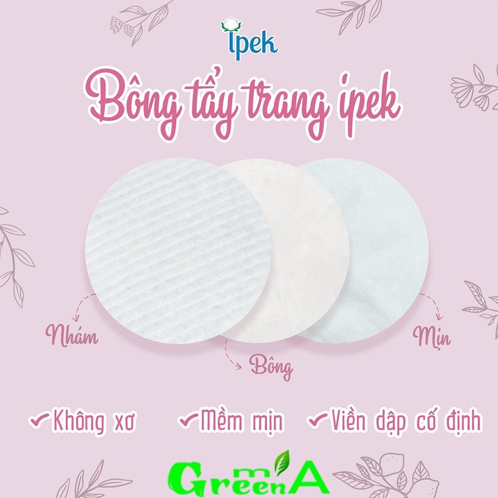 Bông Tẩy Trang Ipek 130 Miếng Nhập Khẩu Chính Hãng THỔ NHĨ KỲ