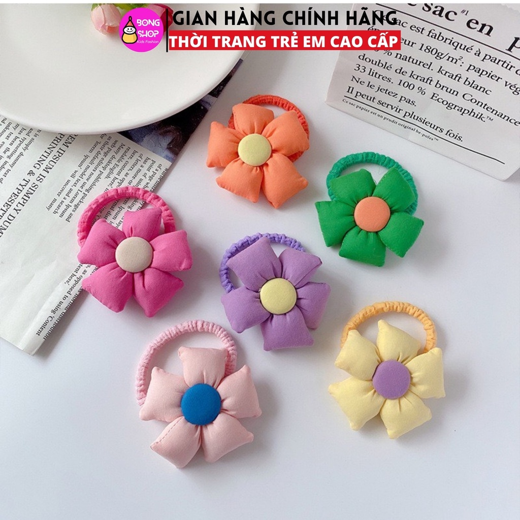Dây buộc tóc cao su co giãn Hình hoa dễ thương phong cách hàn quốc