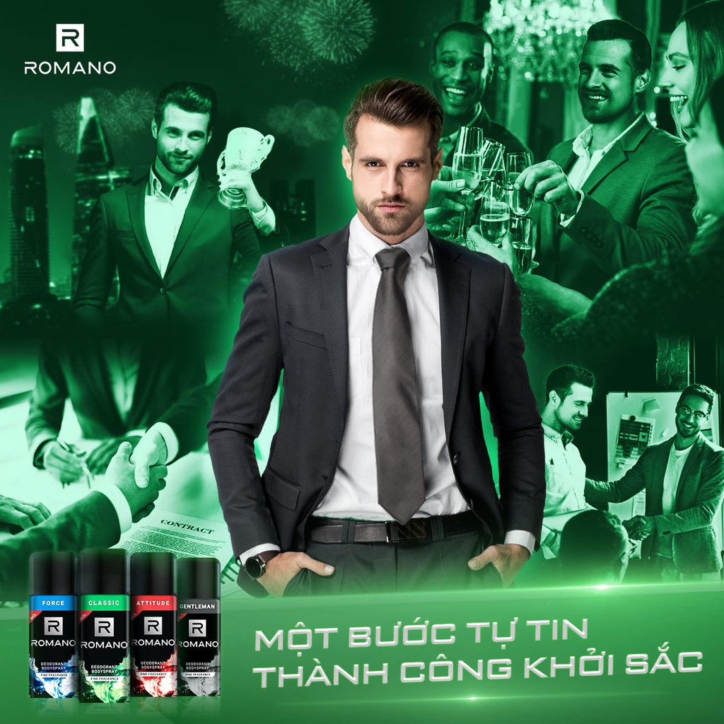 [GIFT] Xịt khử mùi toàn thân Romano Force 150ml