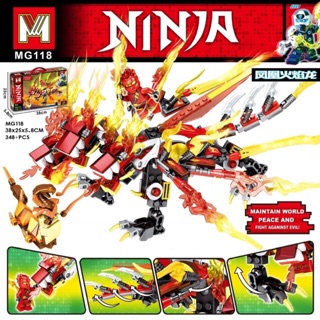 Lego rồng lửa đỏ 3 đầu của Kai