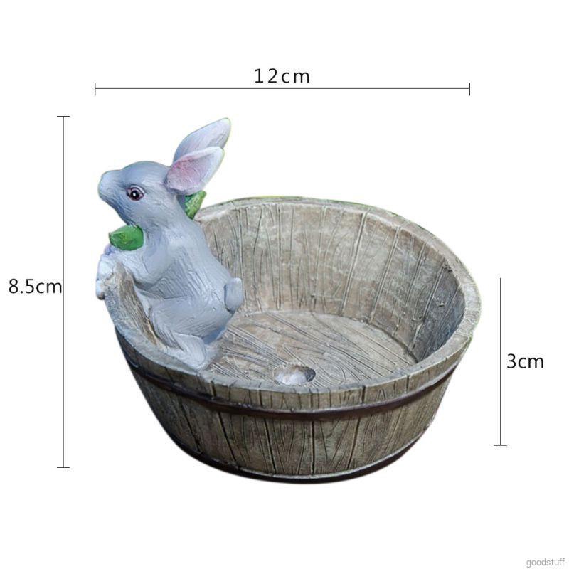 Mô hình chậu cây và chú thỏ trang trí kiểu phong cảnh dễ thương