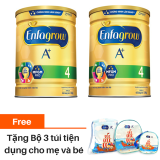 [Tặng bộ 3 túi] Combo 2 lon Sữa bột Enfa A+ 4 1750g
