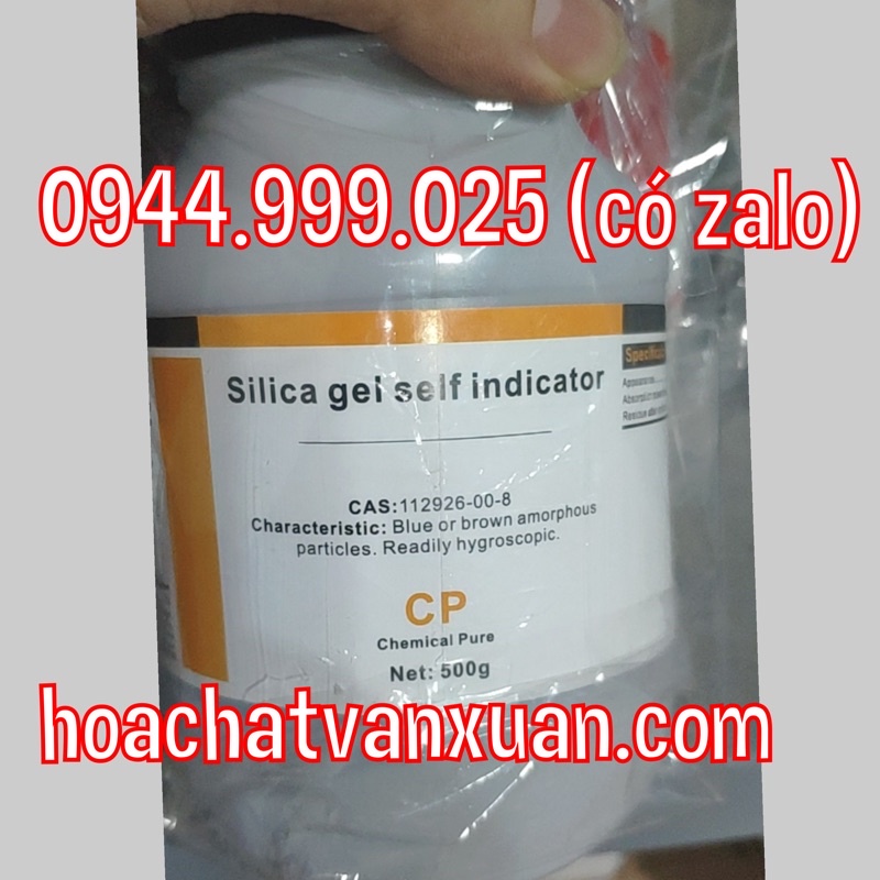Silicagel self indicator hạt hút ẩm màu xanh lọ 500g  Trung Quốc