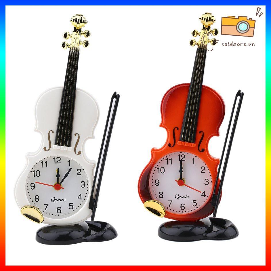 Đồng Hồ Báo Thức Để Bàn Trang Trí Hình Đàn Violin