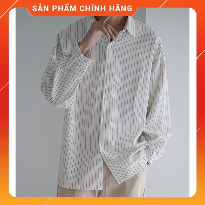 Áo sơ mi sọc trắng đen oversize form rộng phong cách hàn quốc basic đơn giản msp88602