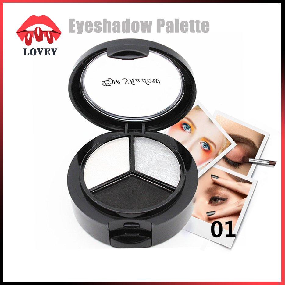 [Hàng mới về] Set bảng phấn mắt 3 màu kèm cọ và gương trang điểm nổi bật trẻ trung dành cho nữ | BigBuy360 - bigbuy360.vn