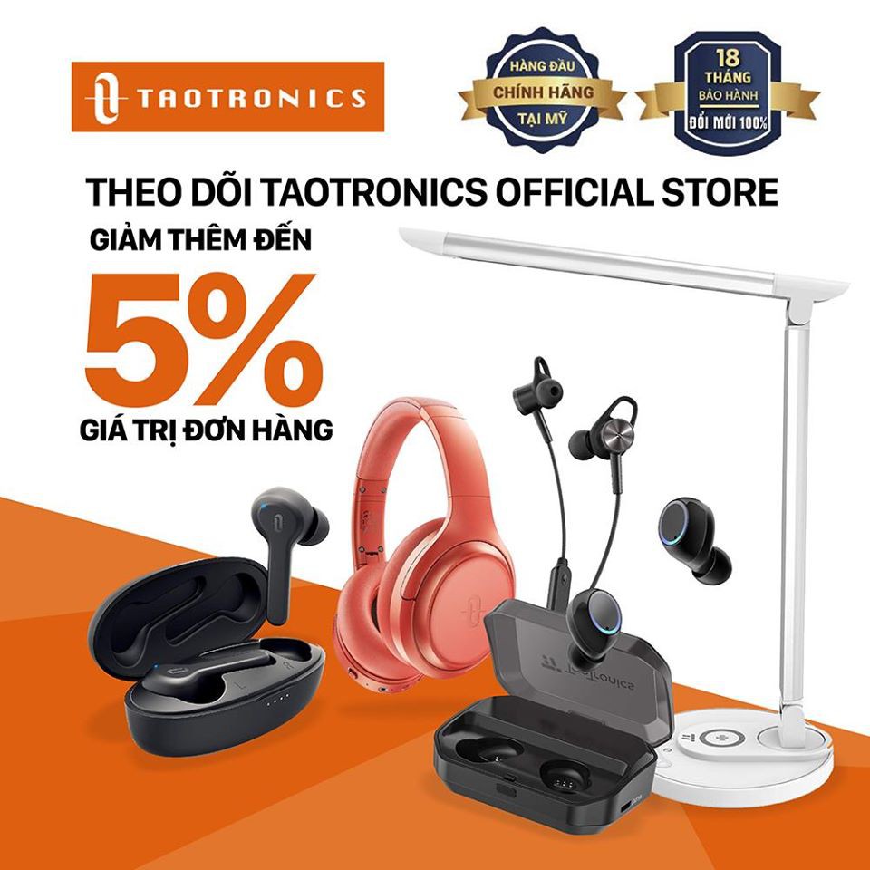 Tai Nghe TaoTronics Chụp Tai Bluetooth, Chống Ồn, Sạc Nhanh, Hoạt Động 30 Giờ TT-BH060