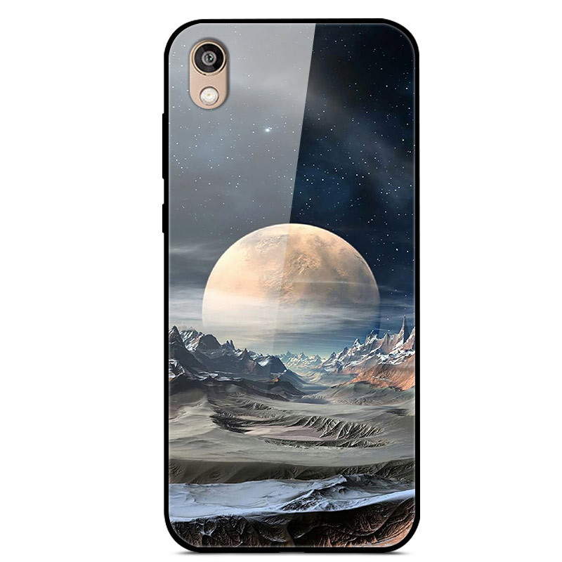 Applicable to Huawei Rongyao 8S 8A glass painted mobile phone case Honor8C silicone cover