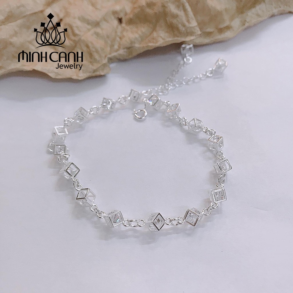 Lắc Tay Bạc Nữ Hình Chuỗi Lập Phương - Minh Canh Jewelry