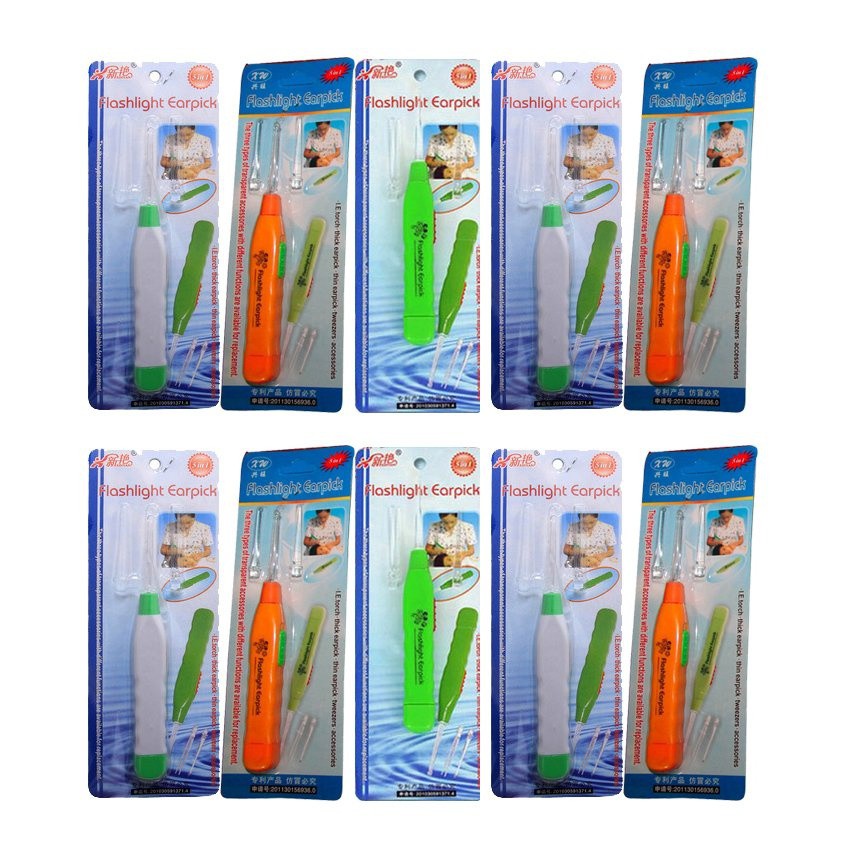 Bộ 10 dụng cụ lấy ráy tai có đèn