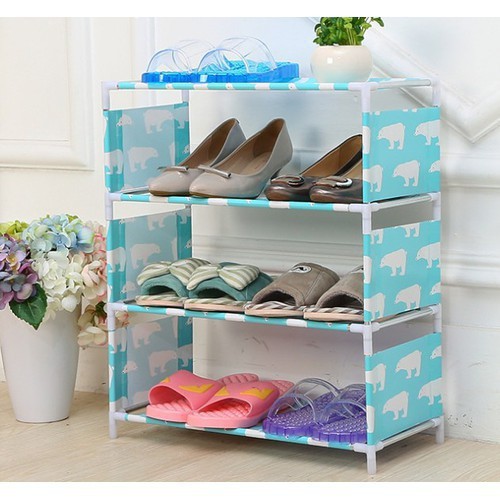 Kệ giày dép 4 tầng họa tiết - Kệ giày 5 tầng chữ X cao cấp