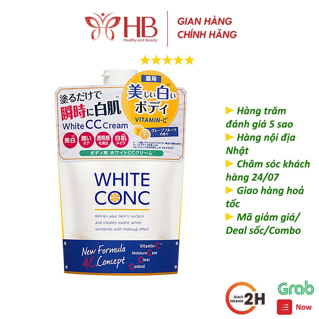 [Rẻ vô địch] Kem Dưỡng Thể Trắng Da White Conc White CC Cream 200g