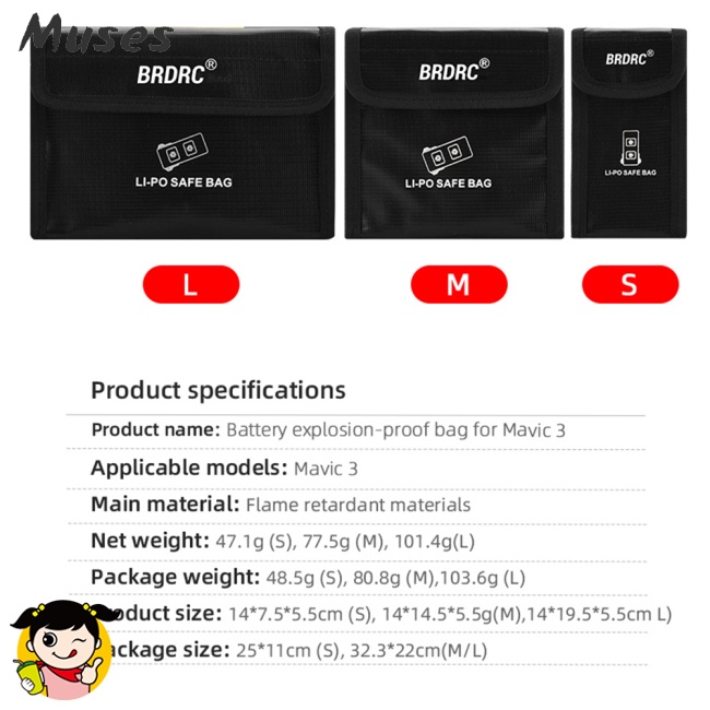 Túi Đựng Pin Chống Cháy Nổ Chịu Nhiệt Độ Cao Cho Dji Mavic 3